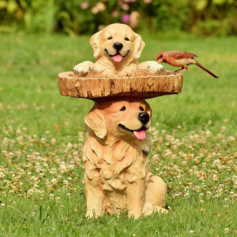 Decorative animal bird feeder made of resin