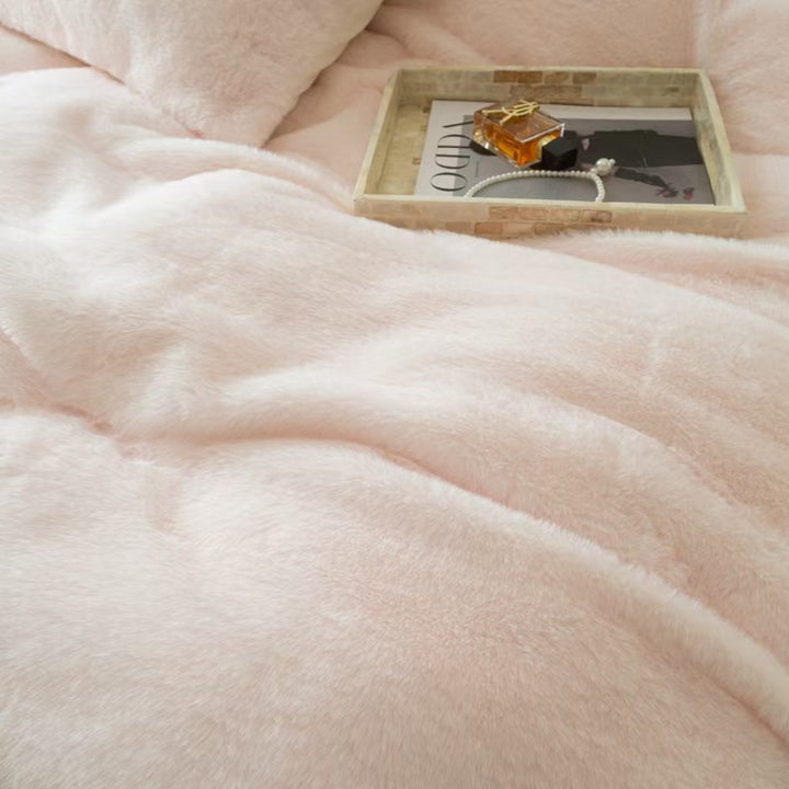 Milk fiber fleece bedding set, solid colors, various sizes
