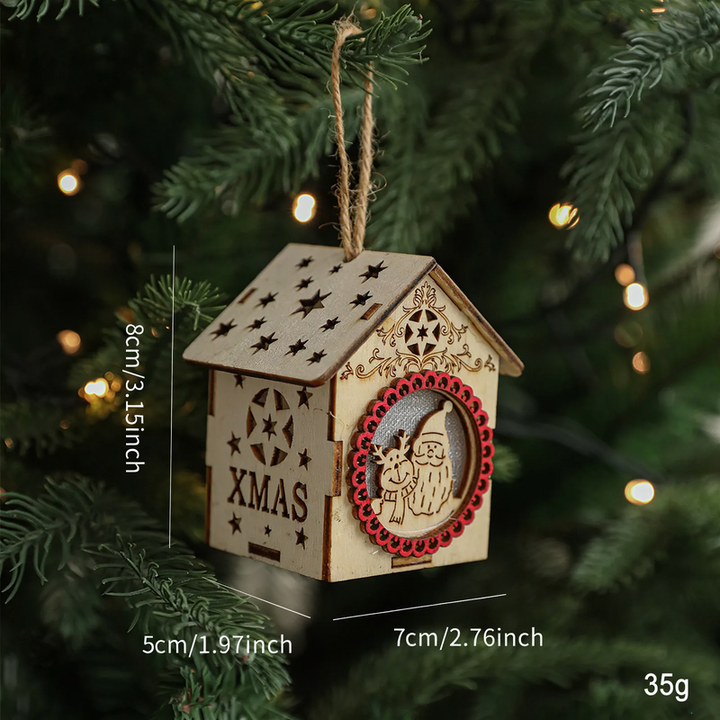 Decorative LED wooden cabin for Christmas atmosphere