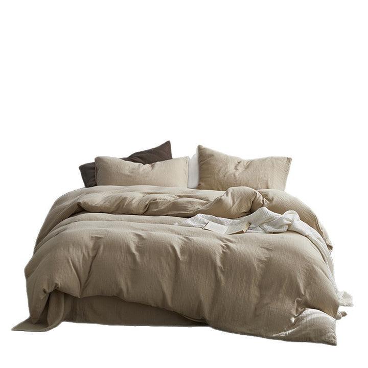 Ruffled cotton bedding, minimal design