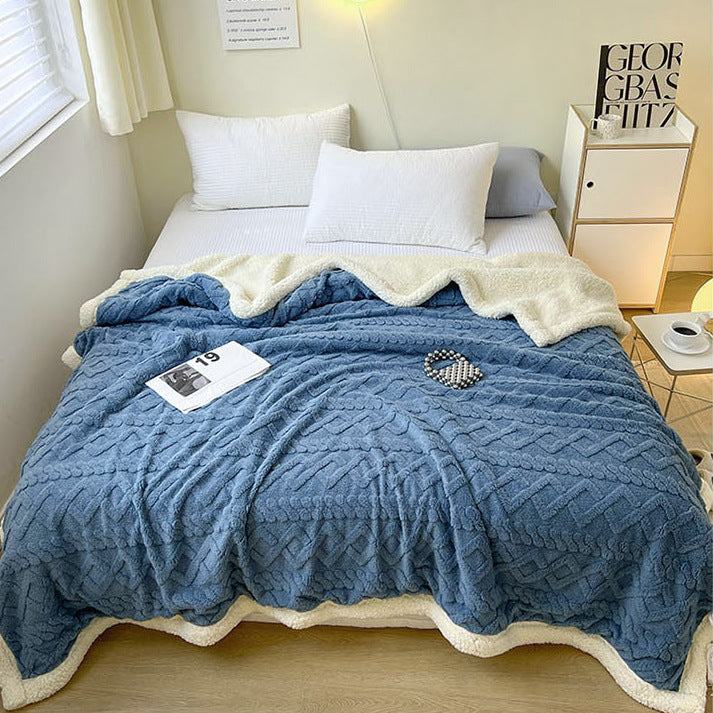 Sherpa-Fleece-Wool blanket, double layer, extra warm
