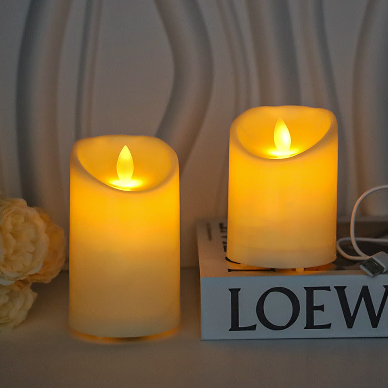 Rechargeable LED Real Wax Look Candle