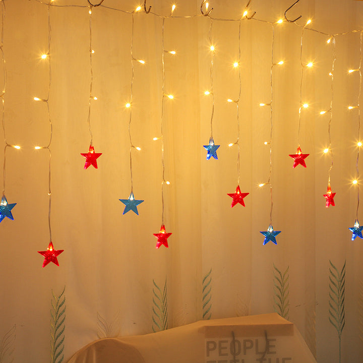 LED star curtain string lights for atmospheric decoration