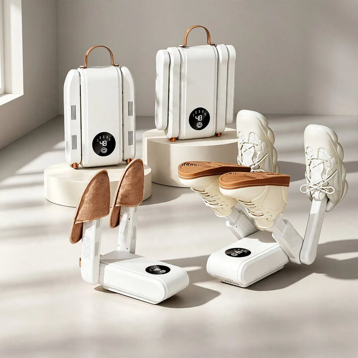 Foldable electric shoe dryer with timer and heating function