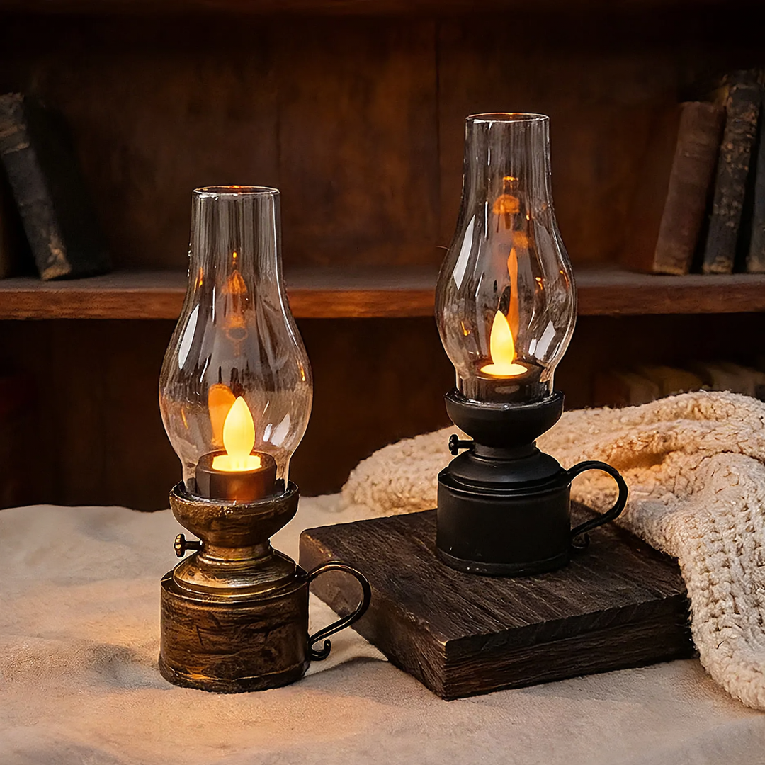 Decorative LED oil lamp in retro style