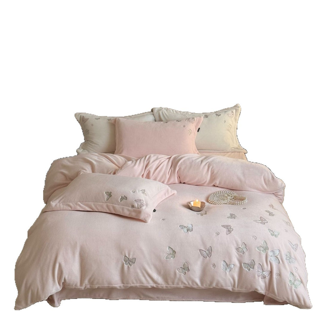 Milk fiber bedding set, four pieces, winter