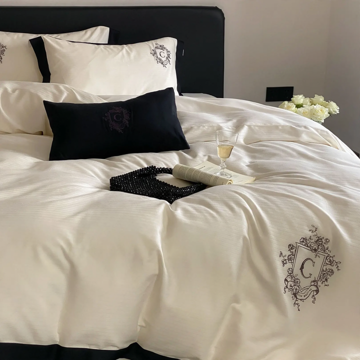 Cotton bedding set, 4-piece, textured, various sizes