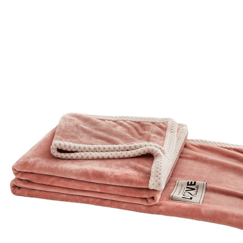 Milk fiber fleece blanket, solid color, various sizes