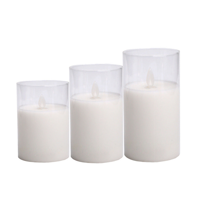 Electronic LED Candle in Glass Holder
