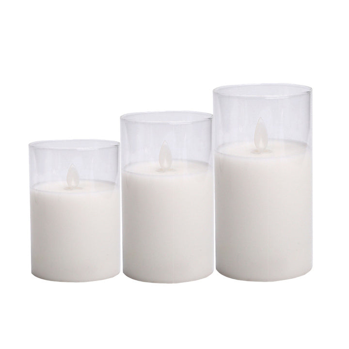 Electronic LED Candle in Glass Holder