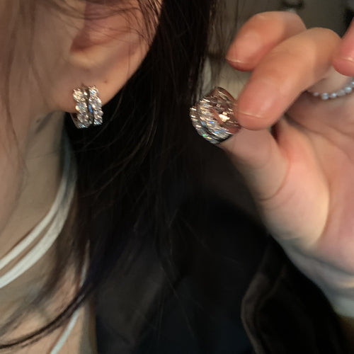 Earrings made of 925 silver with geometric design