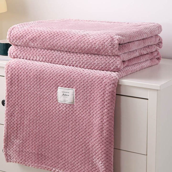 Flannel living blanket, solid color, various sizes
