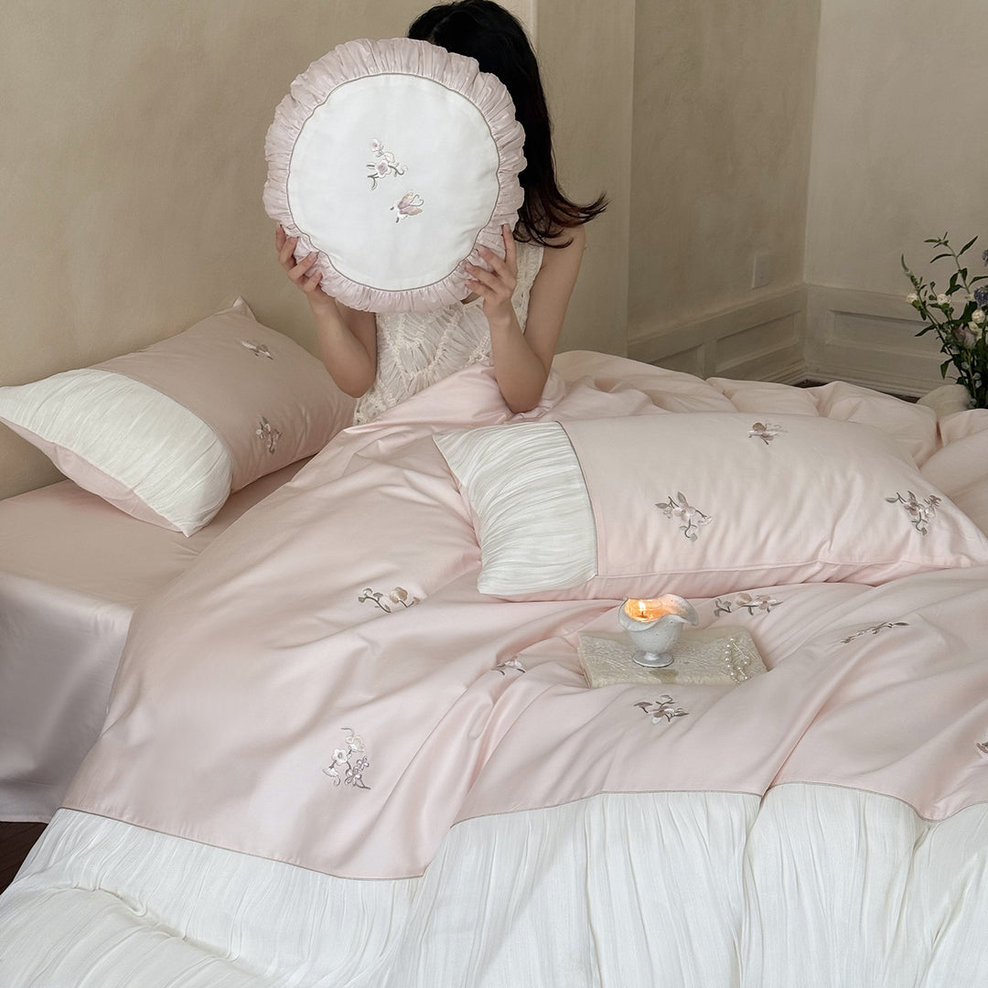 French Bedding Set, Long Staple Cotton, Embroidered