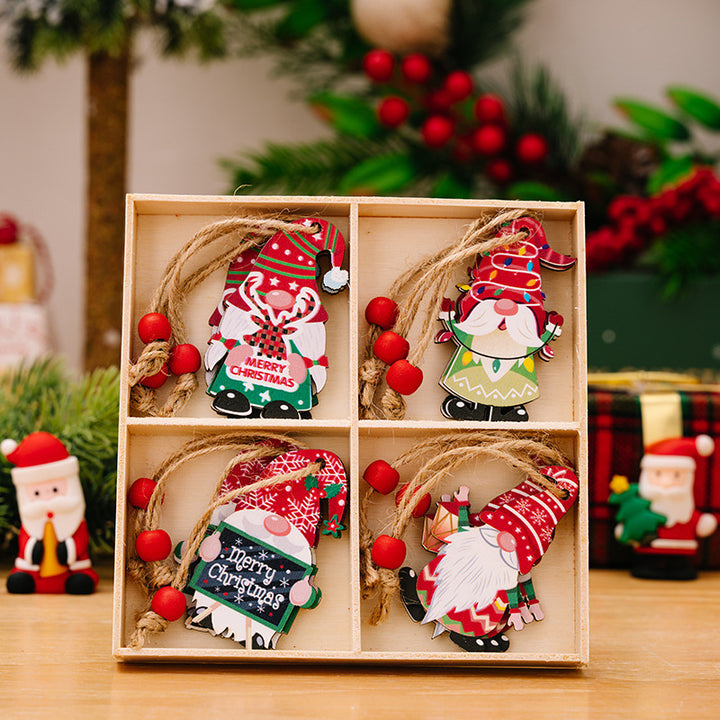 Decorative wooden box with Christmas motifs