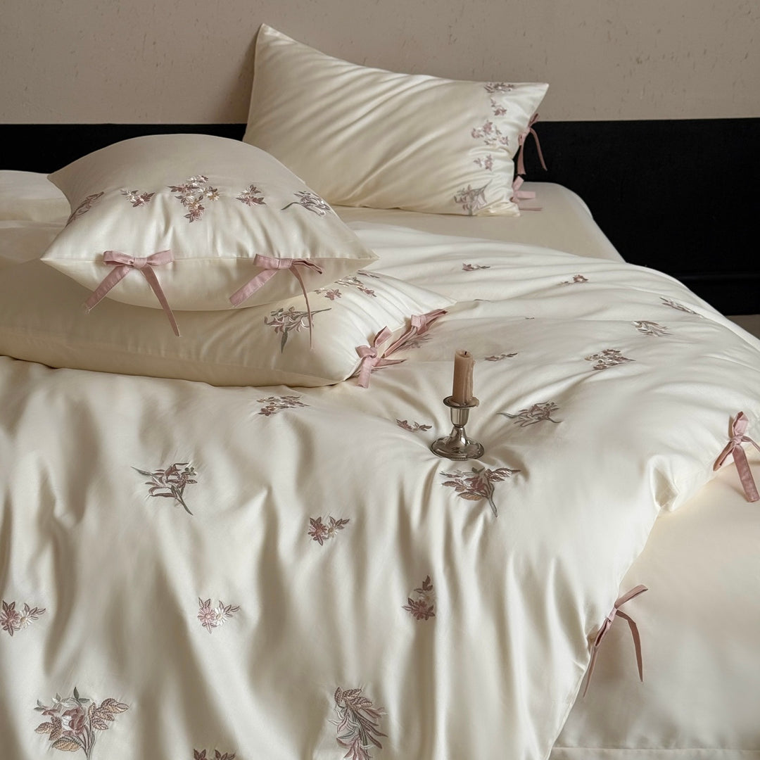 French cotton bedding set with embroidery