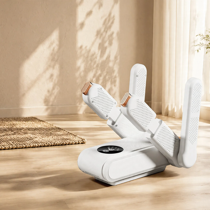 Foldable electric shoe dryer with timer and heating function