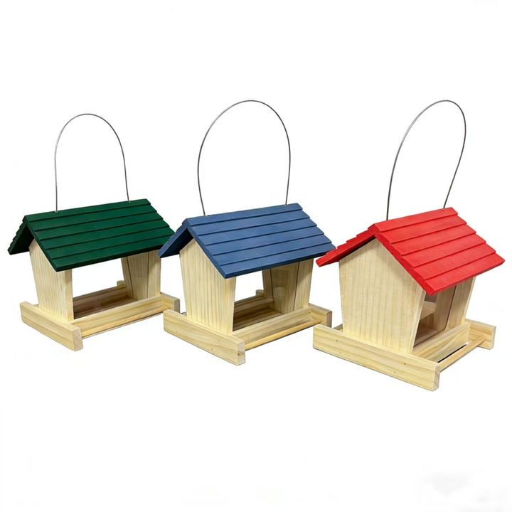 Decorative birdhouse made of pine wood