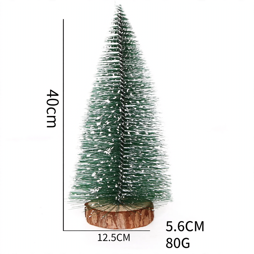 Miniature Christmas tree made of pine needles with lighting