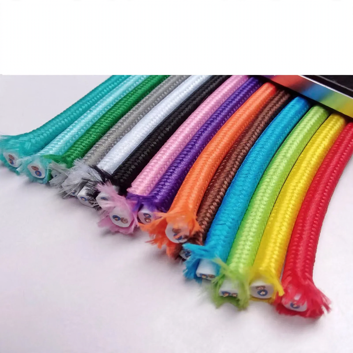 Power cable with fabric sheath, 2×0.5–0.75 mm²
