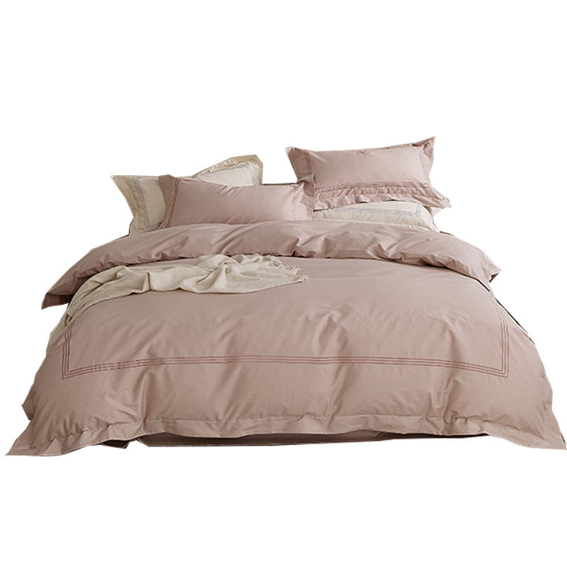 Minimalist Cotton Bedding Set with Embroidery
