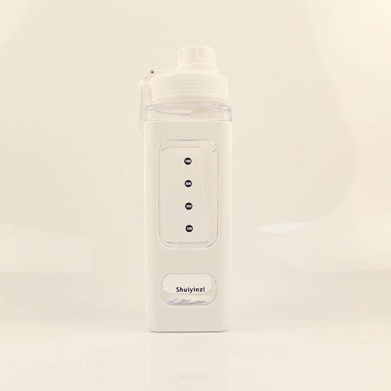 Large water bottle with straw 700–900 ml