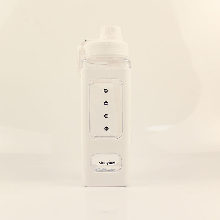 Large water bottle with straw 700–900 ml