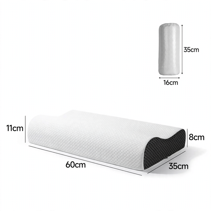 Wave pillow made of memory foam with neck support