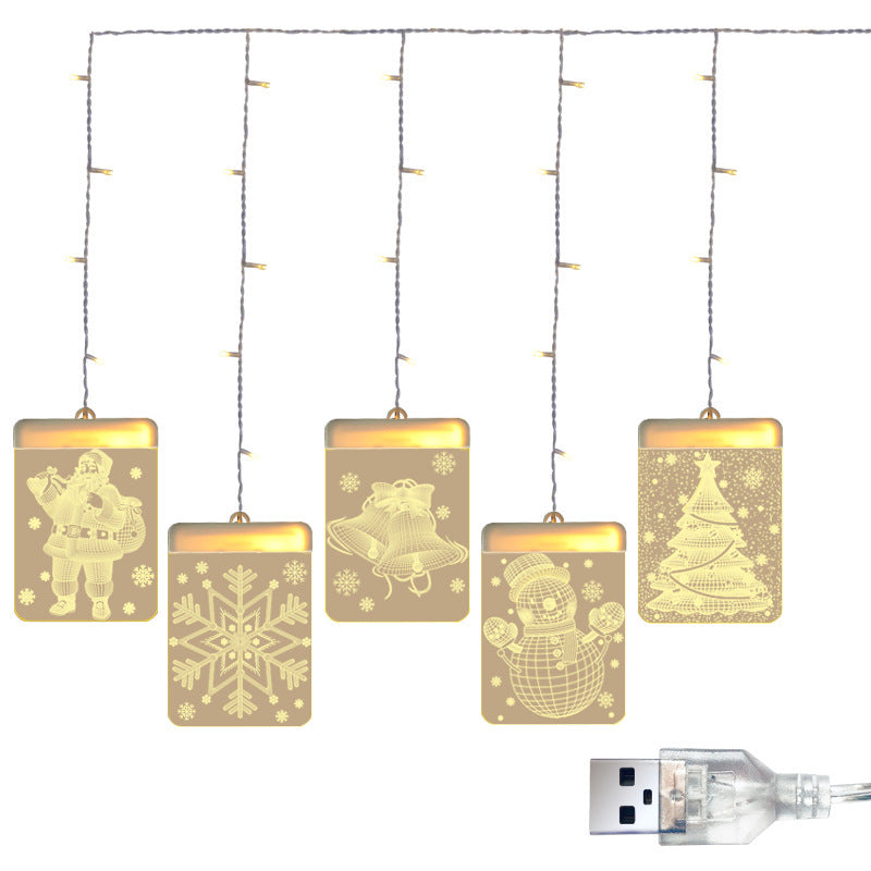 LED star light chain with USB connection