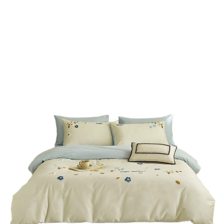 Cotton bedding set, 4-piece, microfiber finish