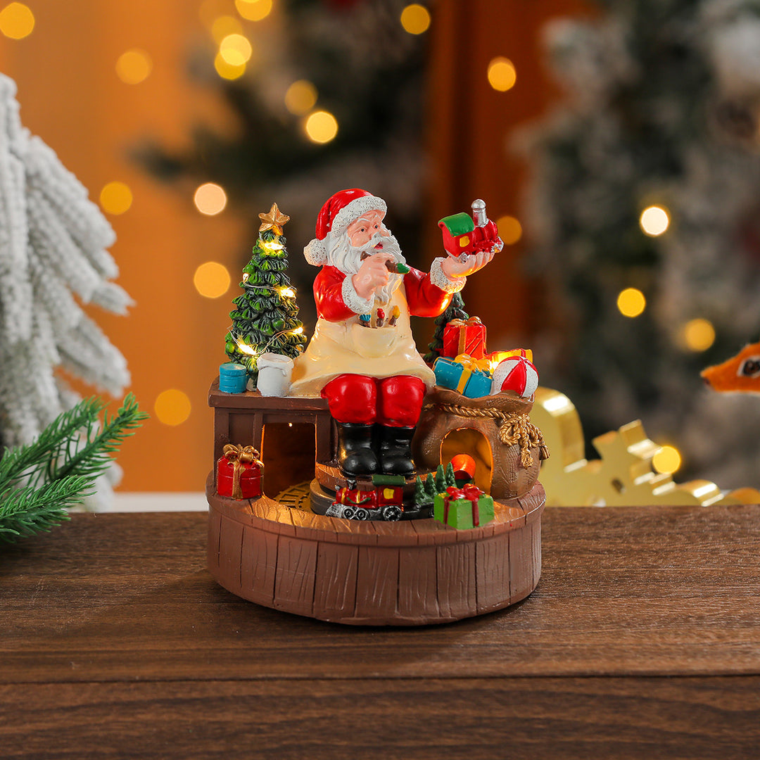 Christmas music box with lighting and rotation