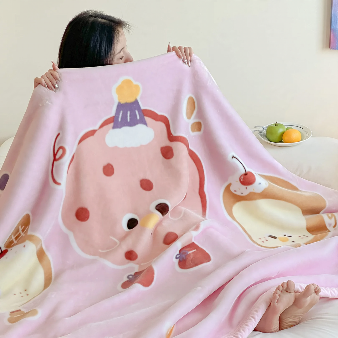 Wool blanket made of raschel, double-layered, usable on both sides