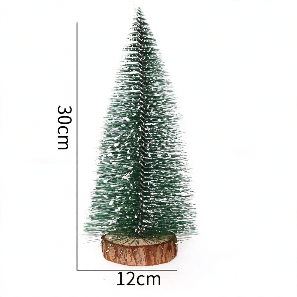 Miniature Christmas tree made of pine needles with lighting