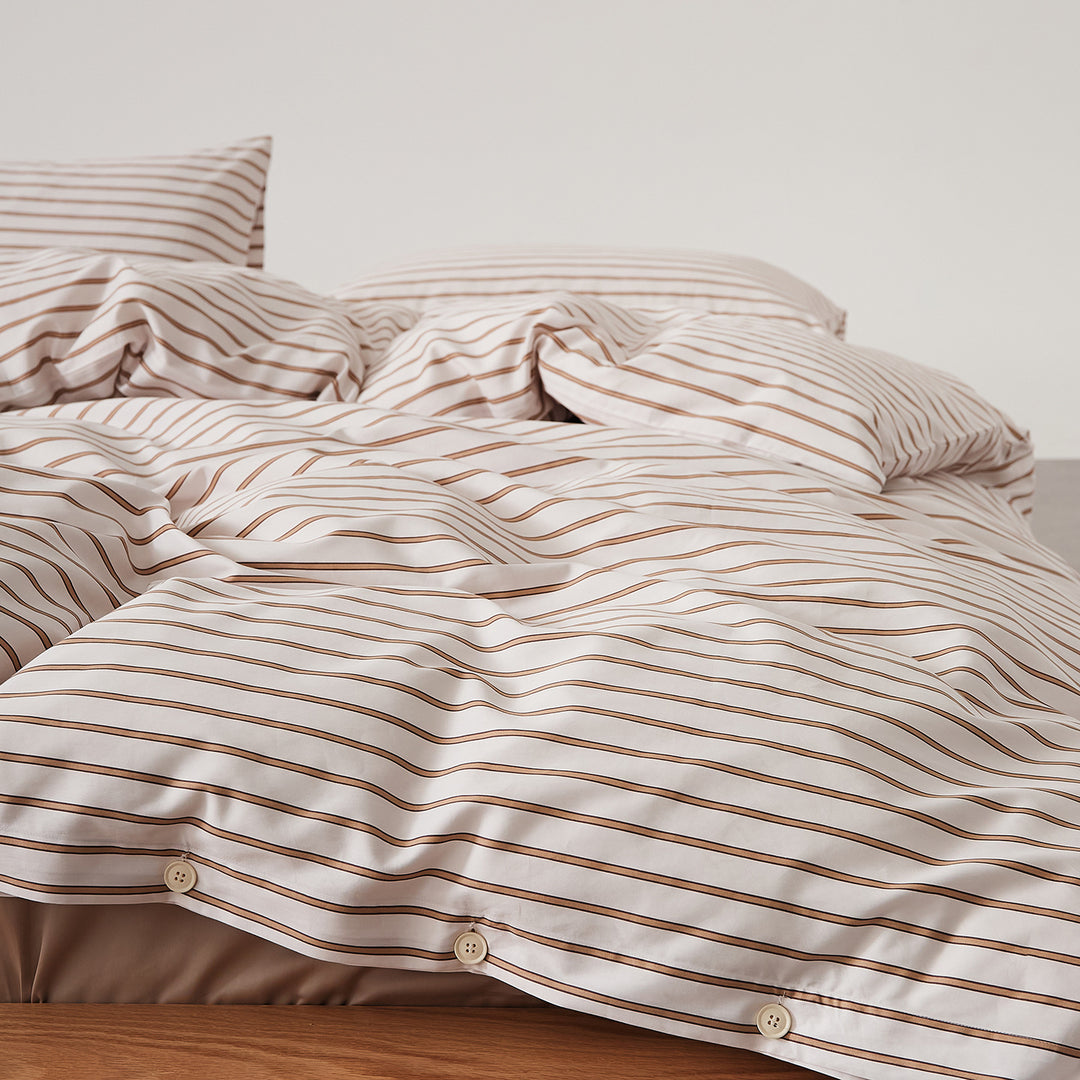Long-staple cotton bedding, 4-piece, stripes