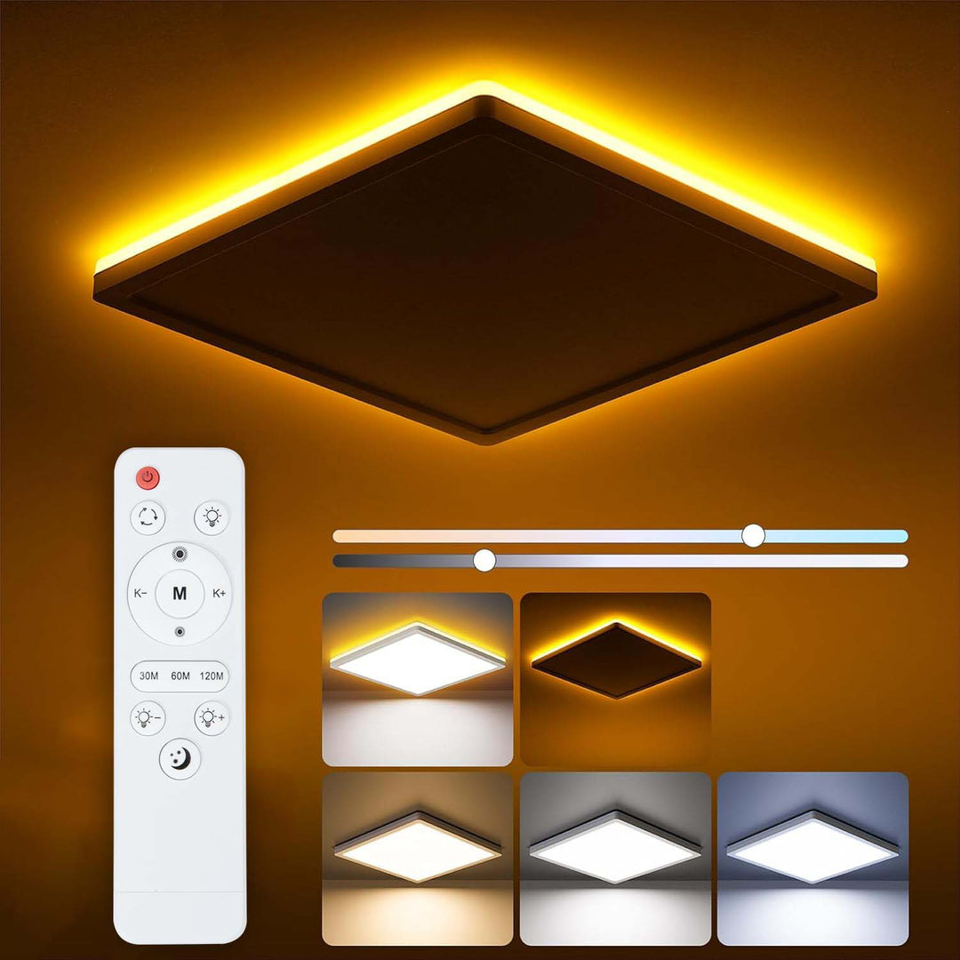 LED ceiling light with color change and background light