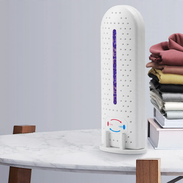 Mini dehumidifier, quiet, for cabinets and small rooms