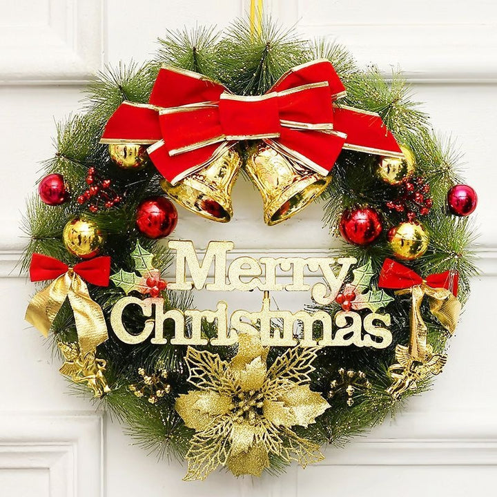 Illuminated Christmas wreath with hanging