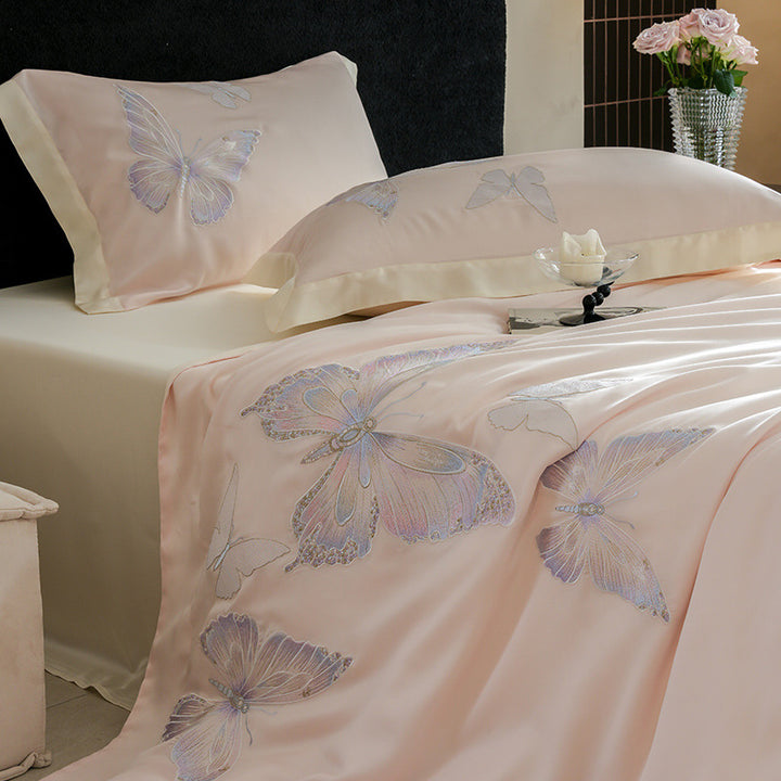 Bedding set, 4-piece, Lyocell, butterfly motif