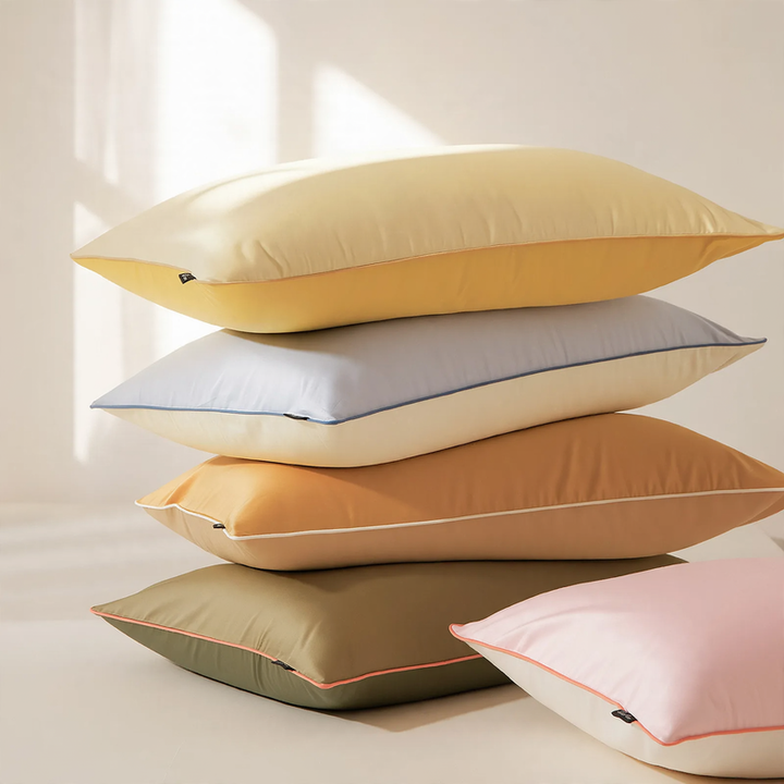 Cushion cover made of long-staple cotton, solid color