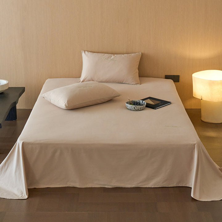 Brushed cotton bed sheet, 100s, solid color, warming
