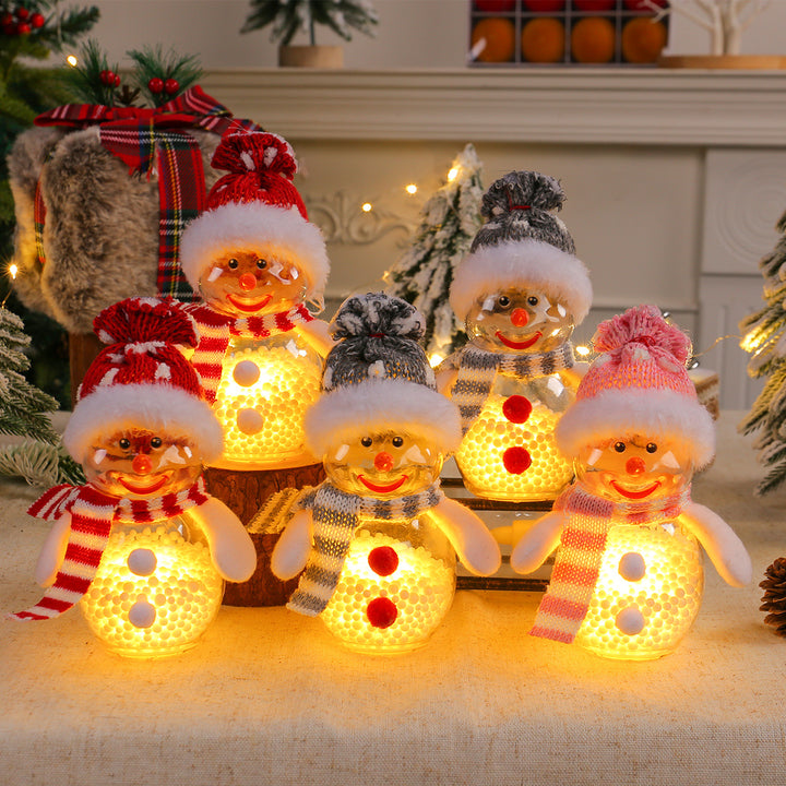 Glowing snowman figure with light for Christmas