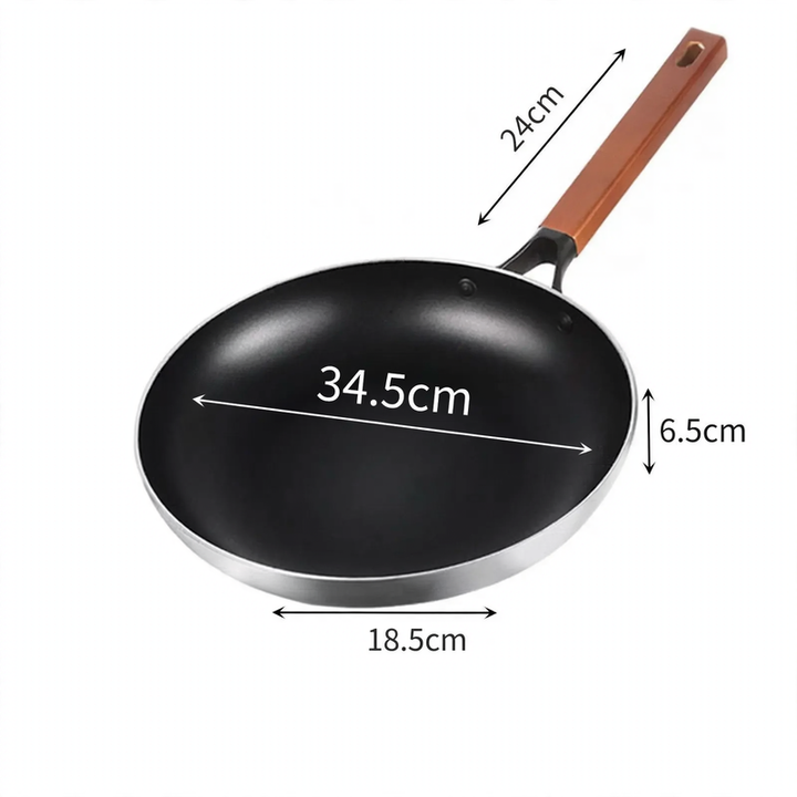 Aluminum frying pan with detachable handle