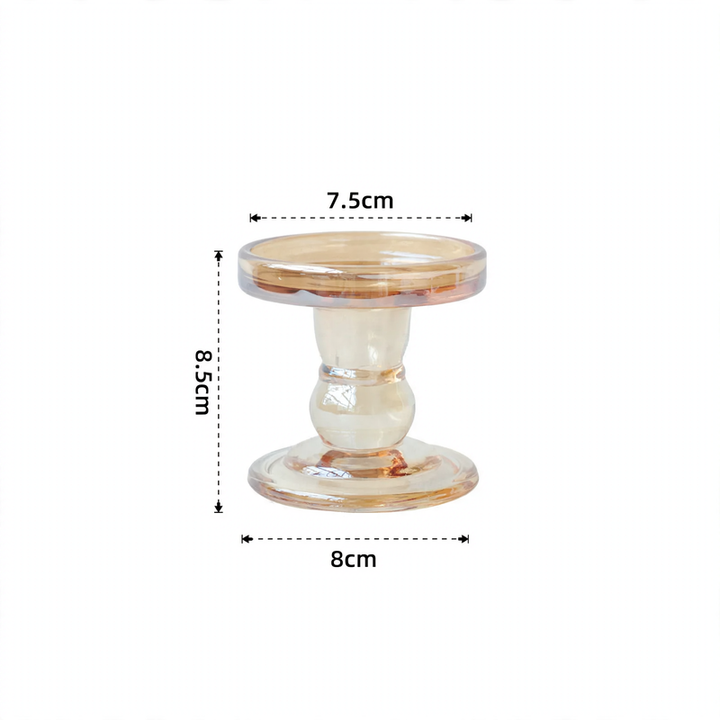 Candle holder in Roman column design with gold rim
