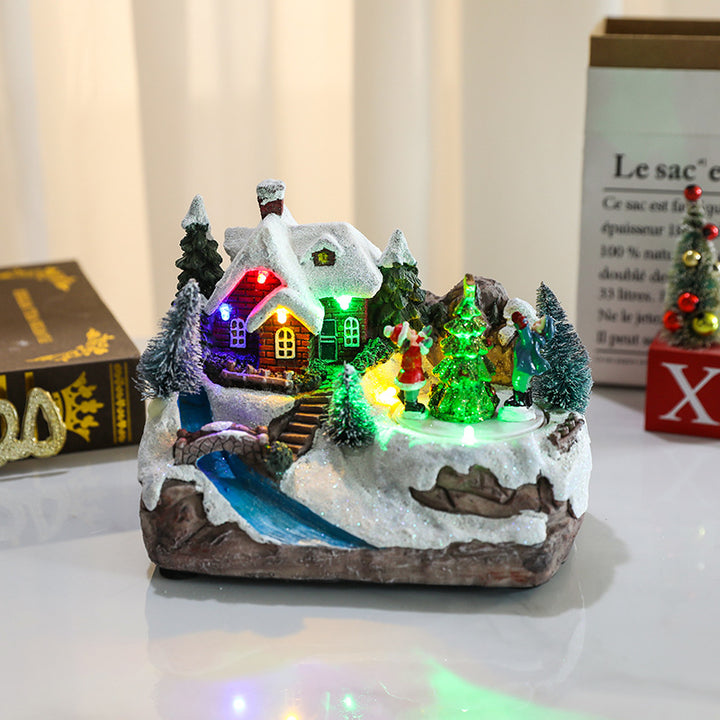 Christmas music box with lighting and rotation