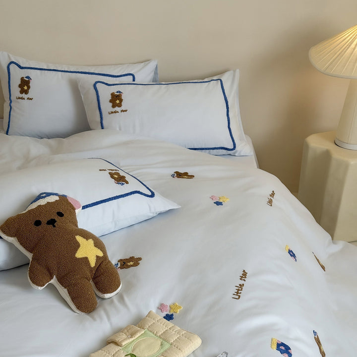 Cotton bedding set with cartoon motif, 4-piece