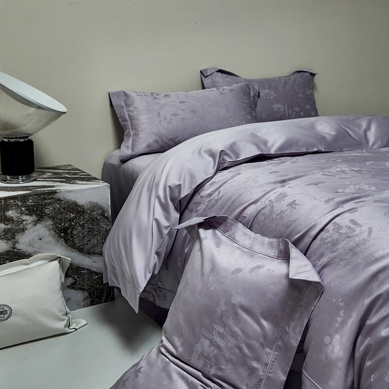 Long-staple cotton bedding, 4-piece, jacquard