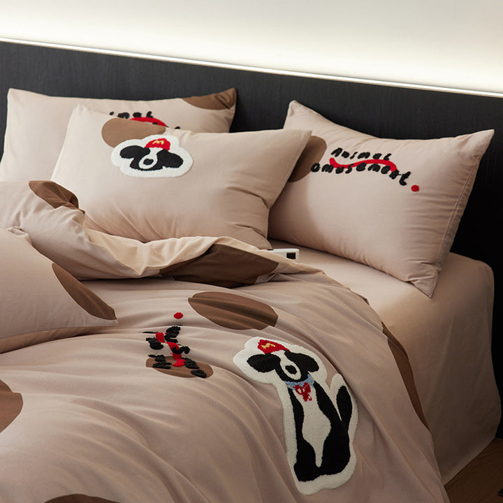Lang Staple Cotton Bedding Set, 4-piece, brushed, modern
