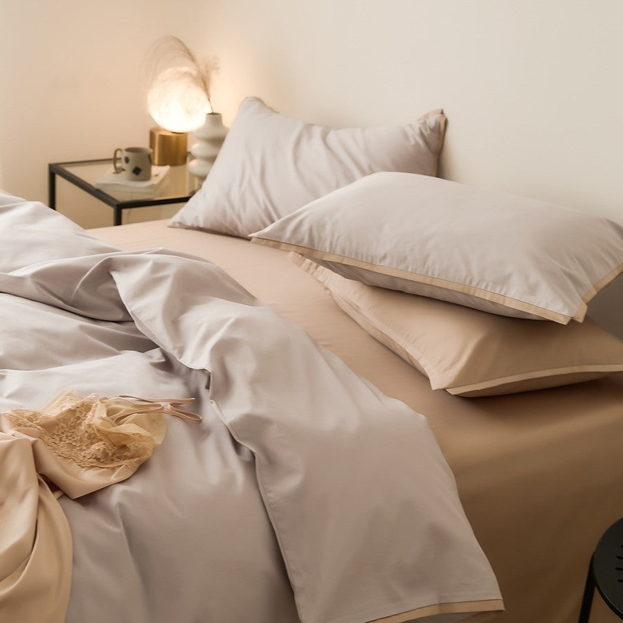 Bedding set, 4-piece, cotton, solid colors