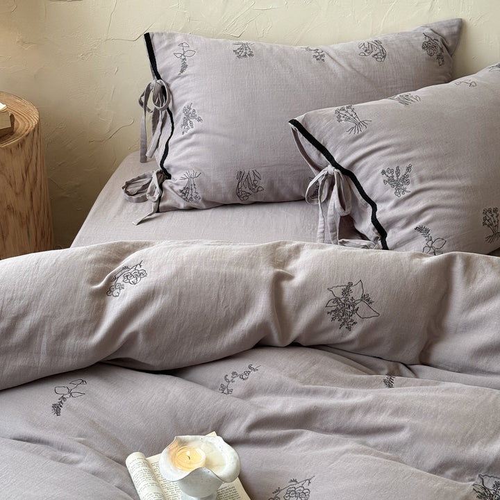 Cotton bedding with crinkle structure, 4-piece