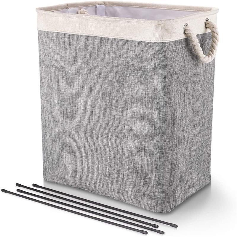Foldable fabric laundry basket, bathroom