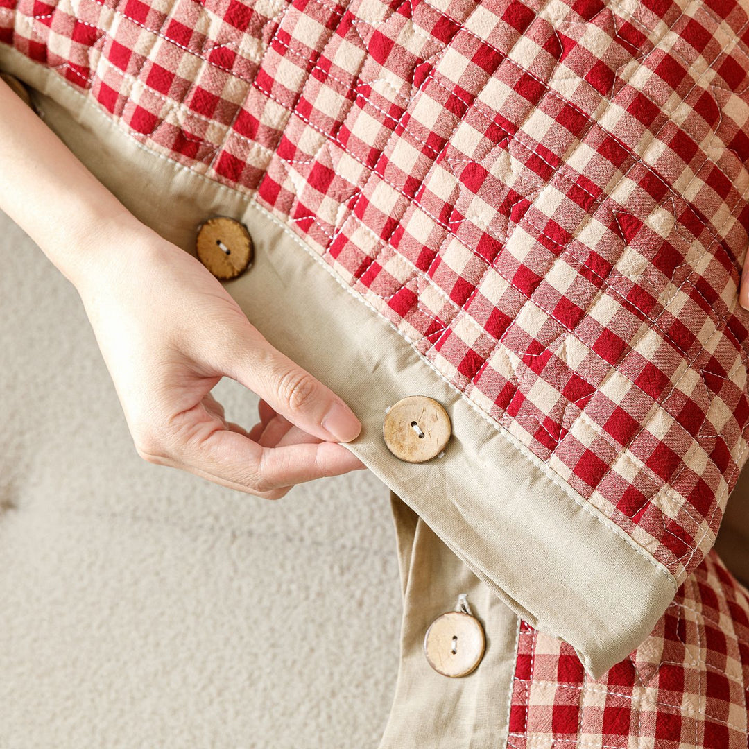 Cotton cushion cover with button closure, pair